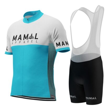 Купить 2021 Retro Men's White/Blue Cycling Jersey And Bib Shorts Kit