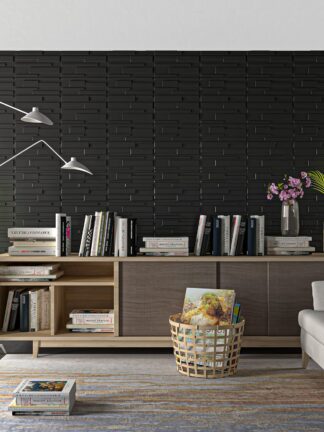Купить Art3d 50x50cm 3D Wall Panels Black Brick Design Soundproof for Living Room Bedroom (Pack of 12 Tiles)