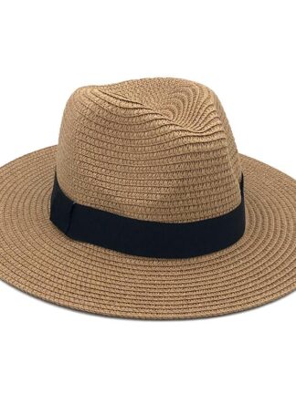 Купить Femme Vintage Panama Hat Men Straw Fedora Sunhat Women Summer Beach Sun Visor Cap Chapeau Cool Jazz Trilby Cap Sombrero