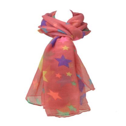 Купить New Fashion Scarves Fashion For Women Colorful Stars Printing Long Soft Wrap Scarf Lady Shawl Chiffon Slik Ladies SF361