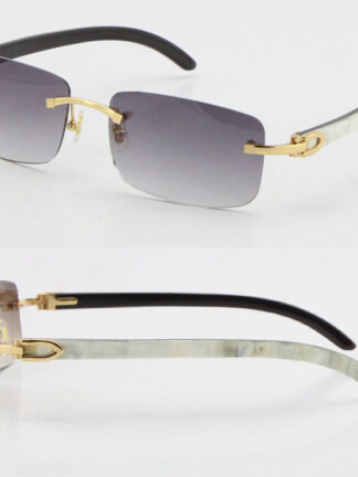 Купить Selling Style 8200757 Sunglasses Original Genuine Natural black and white vertical stripes Buffalo horn Rimless 8200758 Male Femal