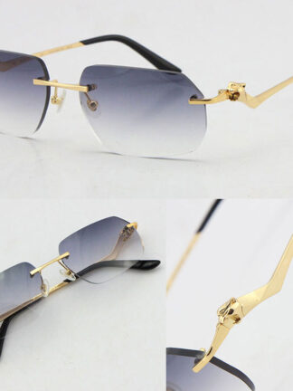 Купить Wholesale Rimless Unisex Fashion Leopard Series Sunglasses Metal driving glasses High Quality Designer UV400 3.0 Thickness Frameless Diamond