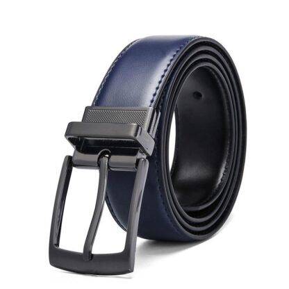 Купить Belts Double Sided Genuine Leather Men Belt Rotating Pin Buckle Busines Male Cowhide Designer Casual High Quality Waistband