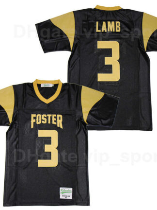 Купить High School Football 3 Ceedee Lamb Foster Falcons Jersey Sport Team Color Black Embroidery And Stitched Breathable Pure Cotton Top Quality