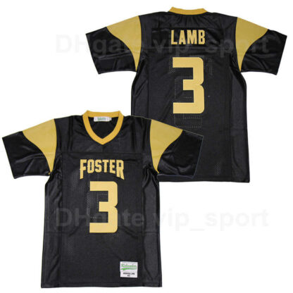 Купить High School Football 3 Ceedee Lamb Foster Falcons Jersey Sport Team Color Black Embroidery And Stitched Breathable Pure Cotton Top Quality