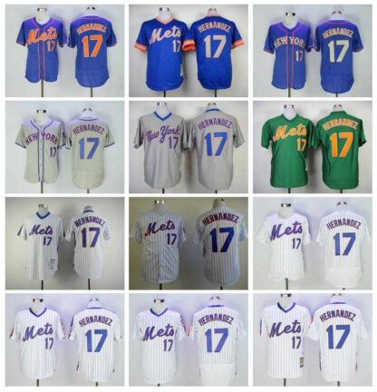 Купить Men Baseball Vintage 17 Keith Hernandez Jersey 1983 1985 1986 Retire Embroidery Sewing Pinstripe Flexbase Cool Base Pullover Blue White