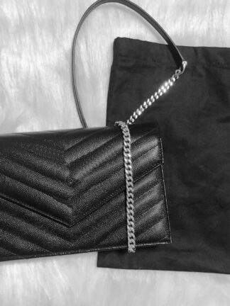 Купить 2021 Caviar leather Envelope Handbags Designer Shoulder Bags silver gold black Chain Women High Quality Crossbody Bag Large Totes with Box
