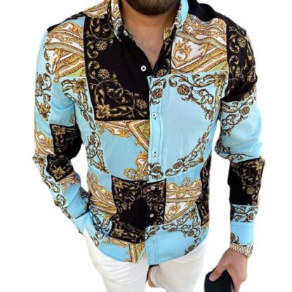 Купить Bohemian Long Sleeve T-shirt Blusa Shirts Retro Printed Fashion Trendy Men hippie Bluse Top Blouse