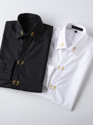 Купить 2021 Luxurys Designers Men's Business Casuals shirt men long sleeve striped slim fit masculina wine social male T-shirts fashion checked M-3XL#29