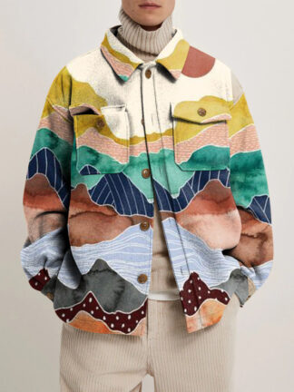 Купить Ready to Ship Men Ethnic Coat Chaquetas Jacket Winter Fashion Printed Casual Style Coats