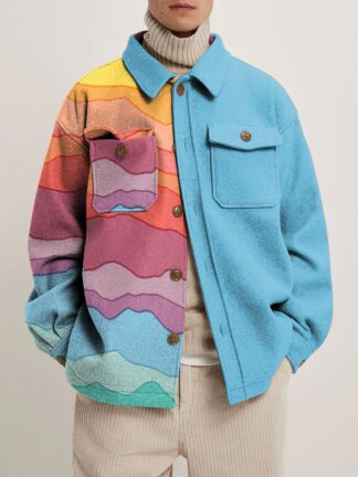 Купить loose 3XL coat Jackets long sleeve winter wear Lapel neck print youth XXXL jacket for man
