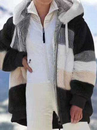 Купить plus size Faux Fur jacket men's plush coat sale color matching hooded fleece coat coats male