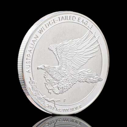 Купить 50pcs Non Magnetic Silver Plated Craft Australian Wedge Tailed Eagle 1OZ Elizabeth II Queen Australia Souvenirs Coin Medal Collectible Coins