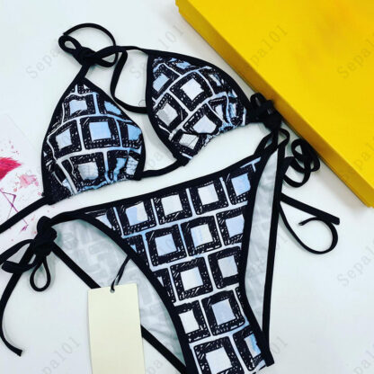 Купить Women Swimwear Bikini Spring Fashion Letter Print Swimsuits Tankinis Bathing Suit High Quality no box