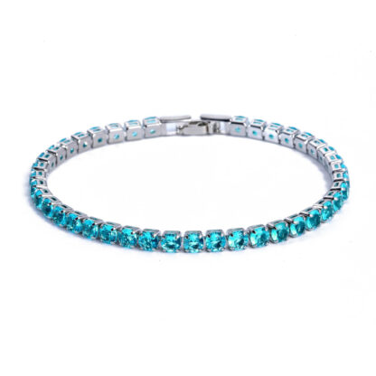 Купить White Gold Plated Tennis Chain Bracelet Colorful Zirconia Bracelets Jewelry for Women Men Lovers Gift