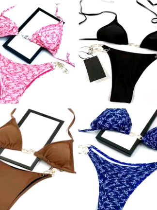 Купить Designer Bikini Swim Suit Women Sexy Swimsuit Ladies Backless Split Letter Multicolors Summer Time Beach Bathing suits Wind Swimwear