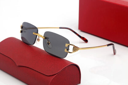 Купить Sunglasses for Women Mens Designer Eyeglasses Fashion Beach Man And Woman Rimless Square Wrap Black Lens Polarized Sunglass Go Fishing Luxurious hommes Lunettes