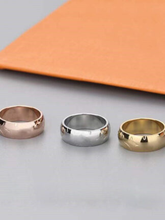 Купить High Quality Wholesale Simple Ring Fashion 18K Gold Ring Men's and Women's Exclusive Couple Wedding Ring