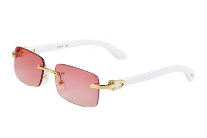 Купить Brand Women Designer Sunglasses for Men Aluminum Sunglasses Polarized UV400 Buffalo Horn Sun Glasses Woman Mens Frameless Wood Sunglass Square Eyeglasses Oculos