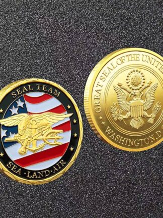 Купить 20PCS Non Magnetic Crafts US Army Gold Plated Souvenir Badge USA Sea Land Air Seal Team Challenge Coins Department Of The Navy Military Coin