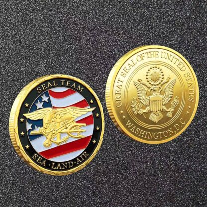 Купить 20PCS Non Magnetic Crafts US Army Gold Plated Souvenir Badge USA Sea Land Air Seal Team Challenge Coins Department Of The Navy Military Coin