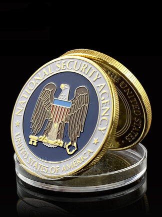 Купить 20PCS Non Magnetic US Army Coin Craft National Security Agency Washington.D.C Free Eagle 1oz Gold Plated Challenge Badge
