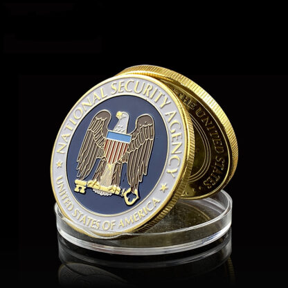 Купить 20PCS Non Magnetic US Army Coin Craft National Security Agency Washington.D.C Free Eagle 1oz Gold Plated Challenge Badge