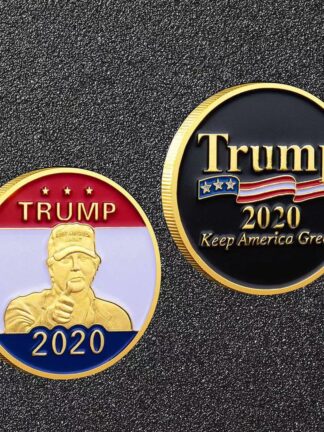 Купить 20pcs Non Magnetic Donald Trump President Historical Badge USA Keep American Great Gold Plated Souvenir Coin Gift
