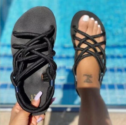 Купить 2021 Shoes Female Sandals High-Heel Ladies Flats Comfortable Summer