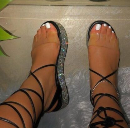 Купить Women Sandals Pu Leather Zipper 2021 Summer Retro Peep Toe Platform Thick Bottom Female Shoes Ladies