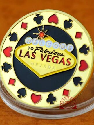 Купить 50pcs Non Magnetic Welcome To Nevada Las Vegas Poker Chip Craft Angel Casino Challenge Gold Coin Lucky Souvenir Personalized Token Collection