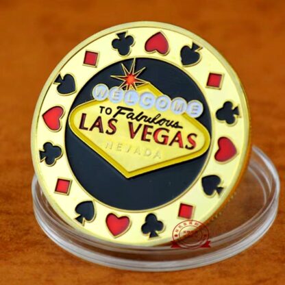 Купить 50pcs Non Magnetic Welcome To Nevada Las Vegas Poker Chip Craft Angel Casino Challenge Gold Coin Lucky Souvenir Personalized Token Collection