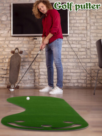 Купить Wholesale Golf Putting Training can be folded the Mat with 6 Hole for Putter Practice Club Teaching Carpet Hitting Indoor Office and Backyard