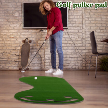 Купить Wholesale Golf Putting Training can be folded the Mat with 6 Hole for Putter Practice Club Teaching Carpet Hitting Indoor Office and Backyard