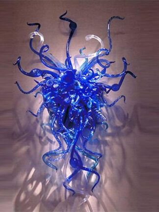 Купить Art Deco Creative Lamp Blue Borosilicate Indoor Lighting Mouth Blown Sconce Craft glass Bedroom Wall Decoration Lamps 24X32 Inches
