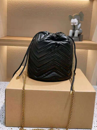 Купить Fashion Women Bucket Shoulder Bags Luxury Crossbody Chain Bag Lady String Purses Soft Zig Zag Small Size Girls High Quality