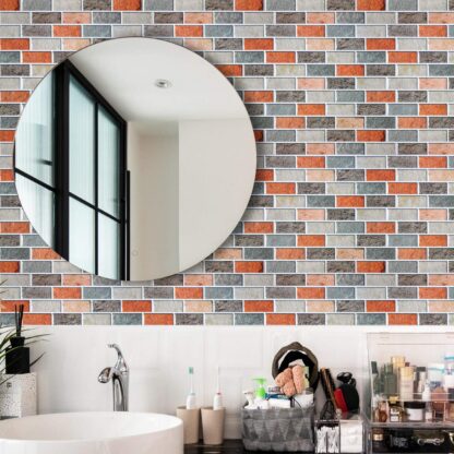 Купить Art3d 30x30cm 3D Wall Stickers Self-adhesive Peel and Stick Backsplash Tile Faux Stone Mosaic for Kitchen Bathroom