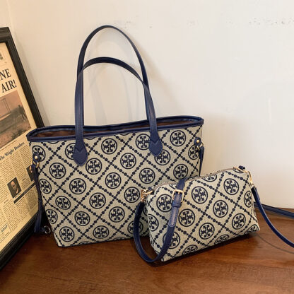 Купить Fashion retro printed women's bag large capacity simple multi piece set canvas Single Shoulder Handbag