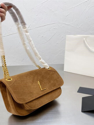 Купить 2021 Classic Nubuck Leather Niki Envelope Messenger Bag Y Designer Handbags Women Clutch Bag Wallets Purse Brown