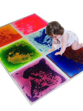 Купить Art3d 6-Tile Sensory Room Tile Multi-Color Exercise Mat Liquid Encased Floor Playmat Kids Play Non-slip Mats