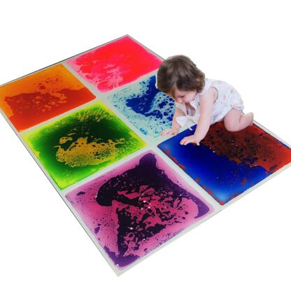 Купить Art3d 6-Tile Sensory Room Tile Multi-Color Exercise Mat Liquid Encased Floor Playmat Kids Play Non-slip Mats