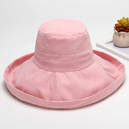 Купить Fisherman hats woman summer Korean version of the Japanese series all-match sun hat 2019 new peach skin velvet basin hat folding sunhat