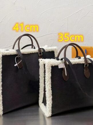 Купить Teddy Winter Totes Plush Shopping Bag Large Capacity Package Wool Shoulder Bags Embroidery Letter Fur Handbags