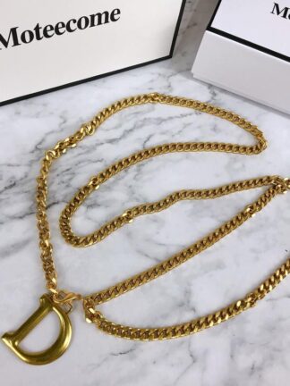 Купить 2021 New product waist chain belt D letter gold metal belts for women tassel ketting riem ceinture femme dress waistband cintos