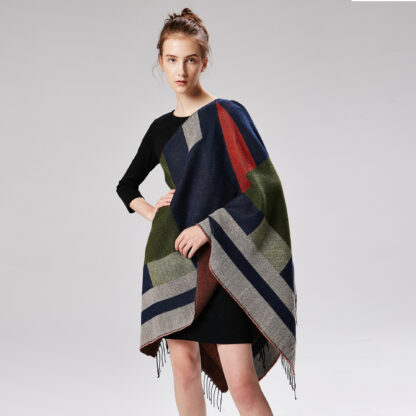 Купить Lady Shawls Brand New Wraps Tassels Pashmina Autumn and Winter Imitation Cashmere Geometric Jacquard Contrast Color Scarves