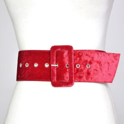 Купить Belts Wide Belt Female Dress Decorate Waistband Fashion Silver Pin Buckle Velvet Party Black Flannel Women Design