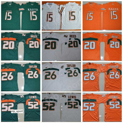 Купить NCAA Miami Hurricanes Brad Kaaya Jerseys Men College Football Ed Reed 52 Ray Lewis Jersey ACC Orange Green Sean Taylor