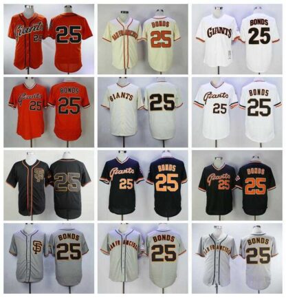 Купить Men Retire Baseball 25 Barry Bonds Jerseys Vintage 1989 Flexbase Cool Base Pullover Team Color Black Grey White Orange Beige Embroidery