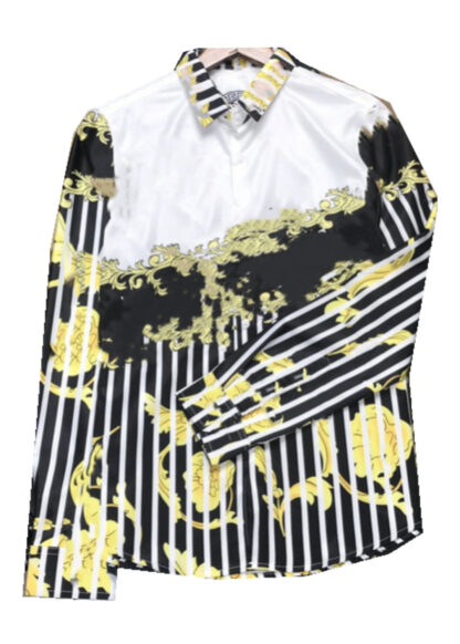 Купить 2021 Luxurys Designers Men's Business Casuals shirt men long sleeve striped slim fit masculina wine social male T-shirts fashion checked M-3XL#18