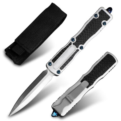 Купить Outdoor Self Defense Automatic KnivesOTF Camping Hunting Knife Military Tactical Combat MT Knife Carbon Fiber Handle with Back Clip Survival EDC Rescue Gear Tools